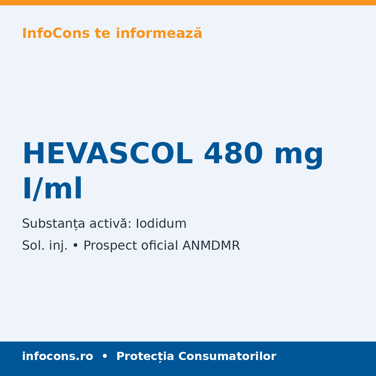 HEVASCOL 480 mg I/ml - Prospect Medical - InfoCons