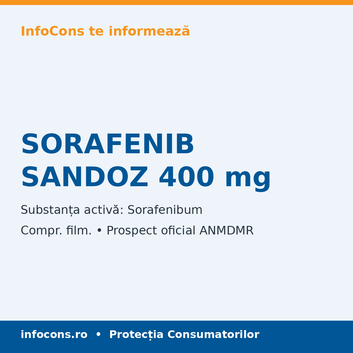 SORAFENIB SANDOZ 400 mg - Prospect Medical - InfoCons
