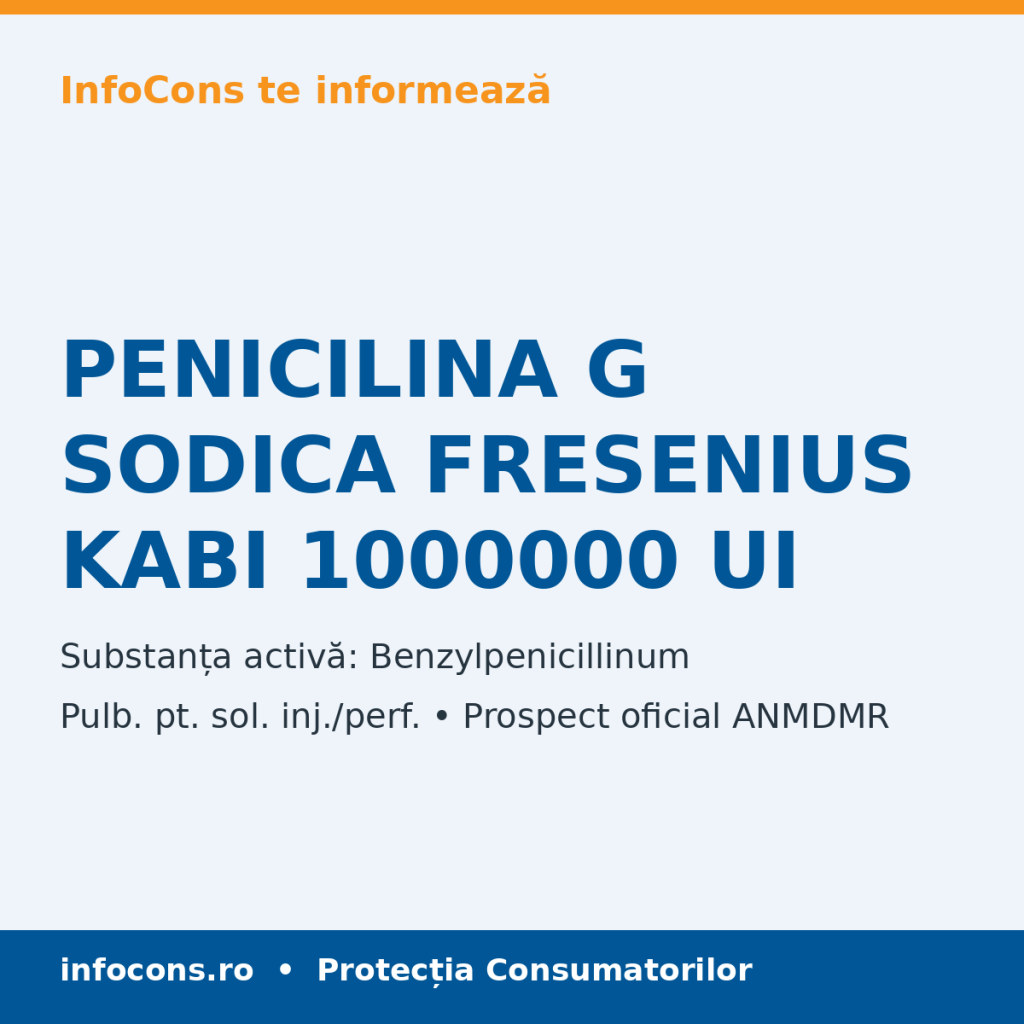 PENICILINA G SODICA FRESENIUS KABI 1000000 UI - Prospect Medical - InfoCons