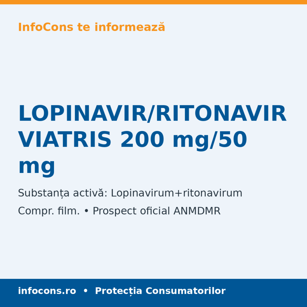 LOPINAVIR/RITONAVIR VIATRIS 200 mg/50 mg - Prospect Medical - InfoCons