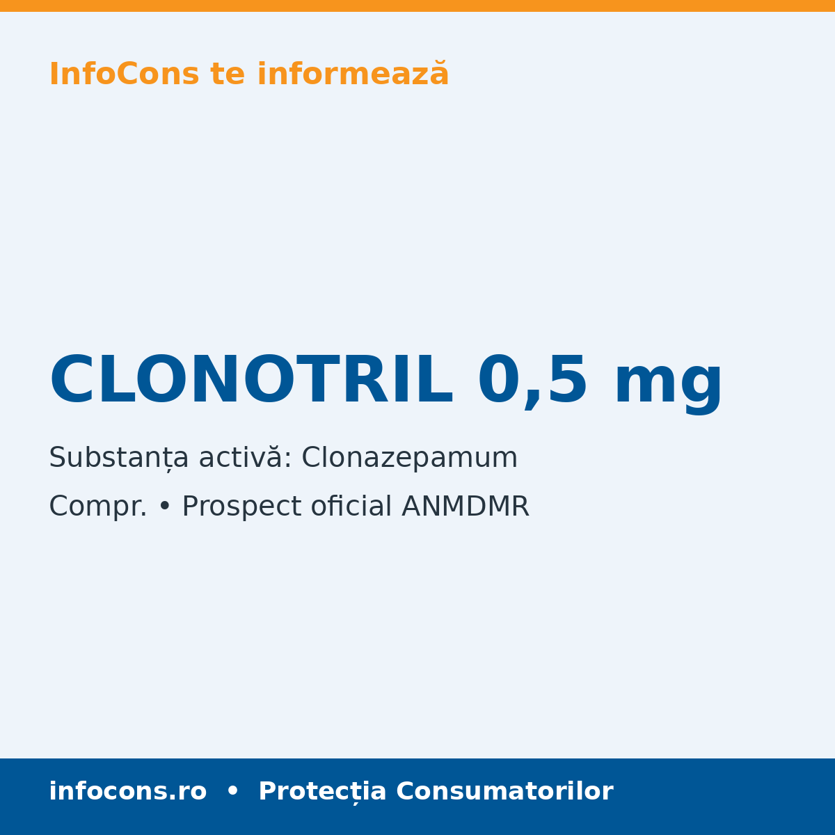 CLONOTRIL 0,5 mg - Prospect Medical - InfoCons