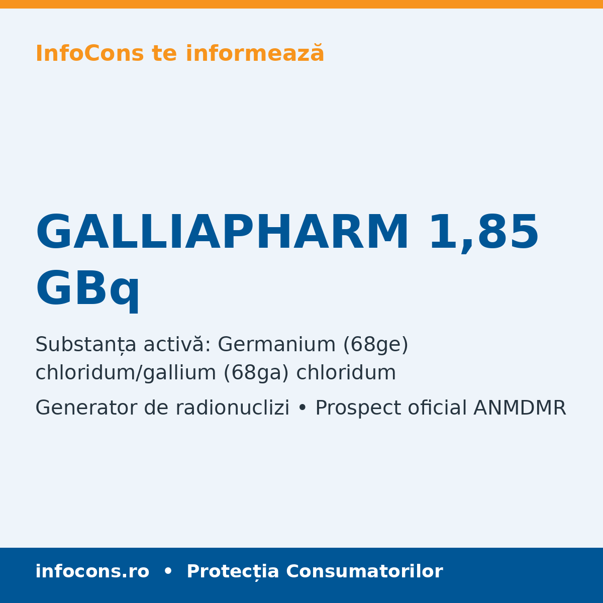 GALLIAPHARM 1,85 GBq - Prospect Medical - InfoCons