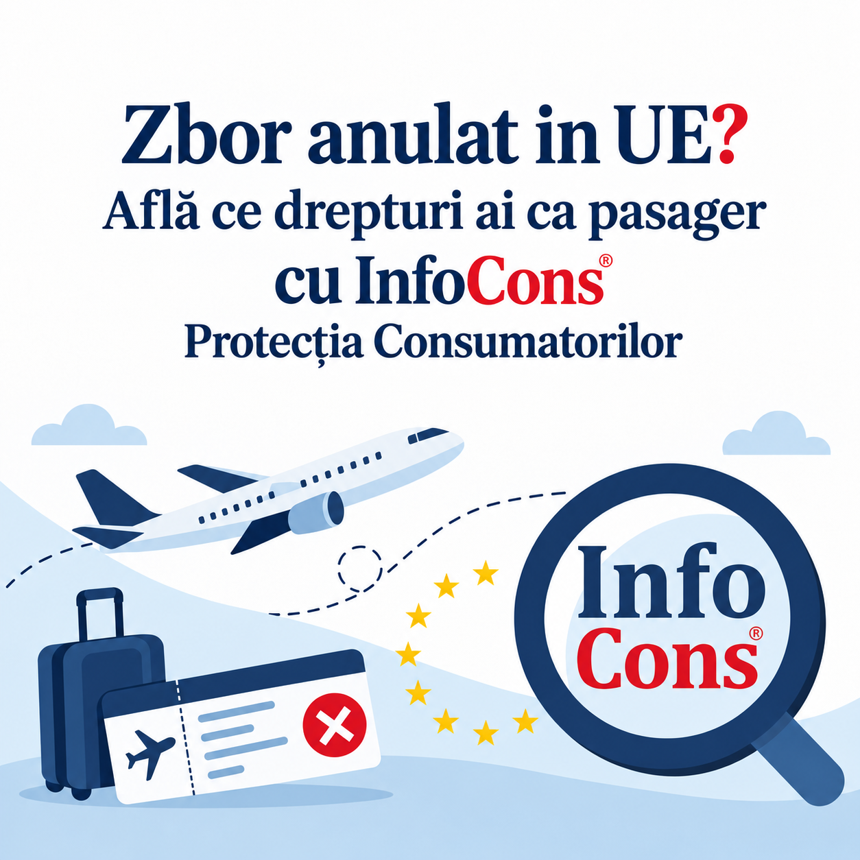 Zbor anulat in UE Află ce drepturi ai ca pasager cu InfoCons Protecția Consumatorilor