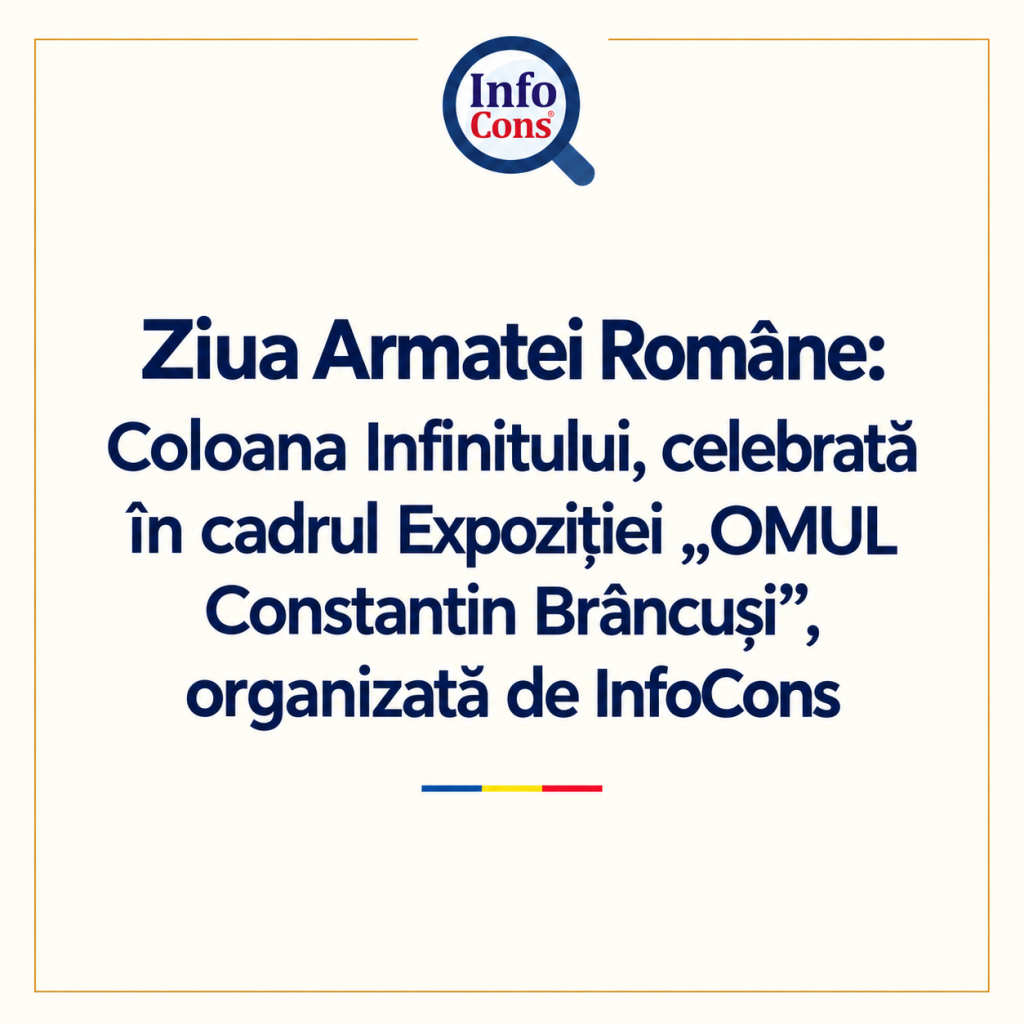 Ziua Armatei Rom&acirc;ne Coloana Infinitului , celebrată &icirc;n cadrul Expoziției &bdquo;OMUL Constantin Br&acirc;ncuși&rdquo; , organizată de InfoCons