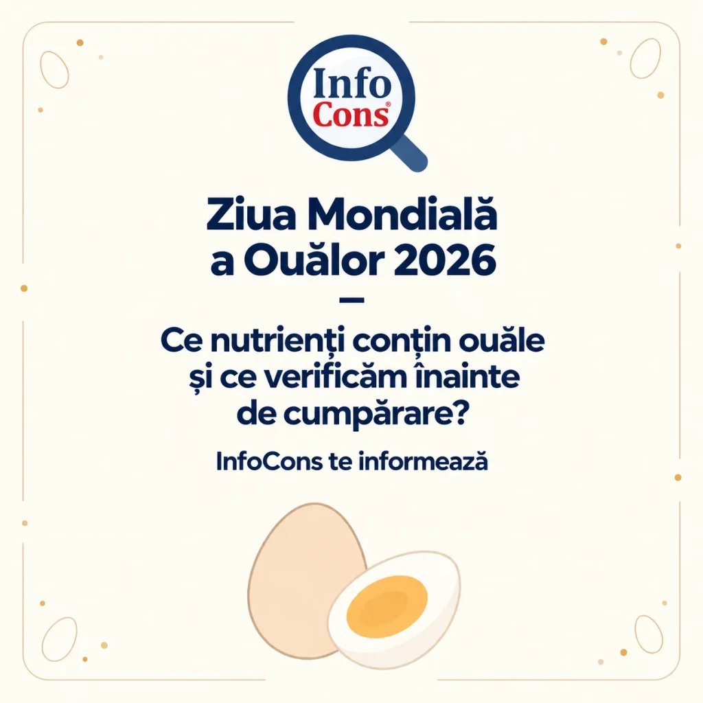 Ziua Mondială a Ouălor 2026 - Ce nutrienți conțin ouăle și ce verificăm &icirc;nainte de cumpărare InfoCons te informează