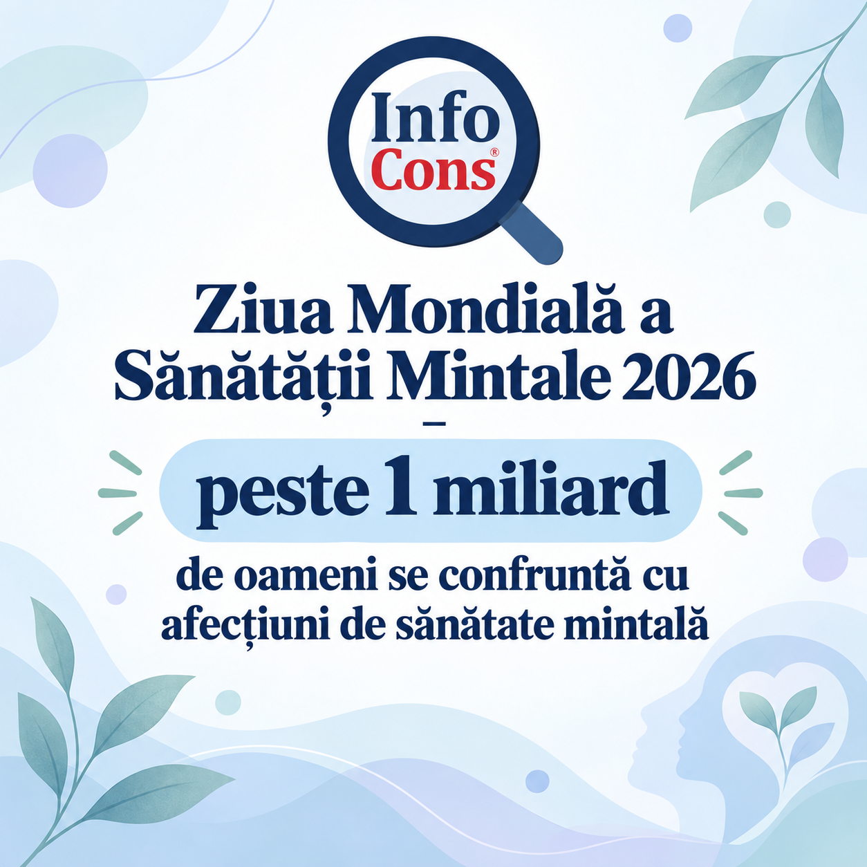 Ziua Mondială a Sănătății Mintale 2026 – peste 1 miliard de oameni se confruntă cu afecțiuni de sănătate mintală
