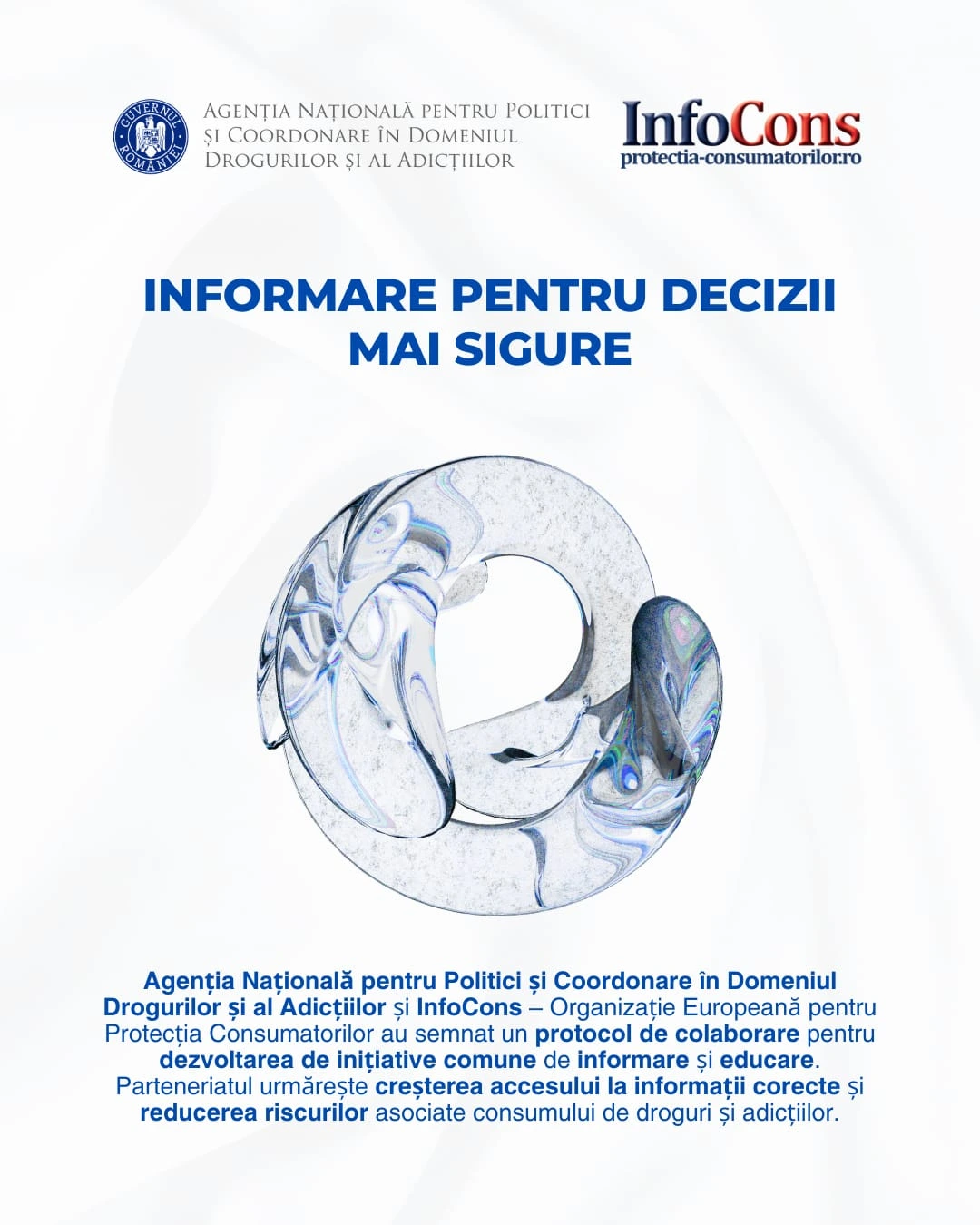InfoCons Protecția Consumatorilor și Agenția Națională pentru Politici și Coordonare în Domeniul Drogurilor și al Adicțiilor anunță semnarea un protocol de colaborare !